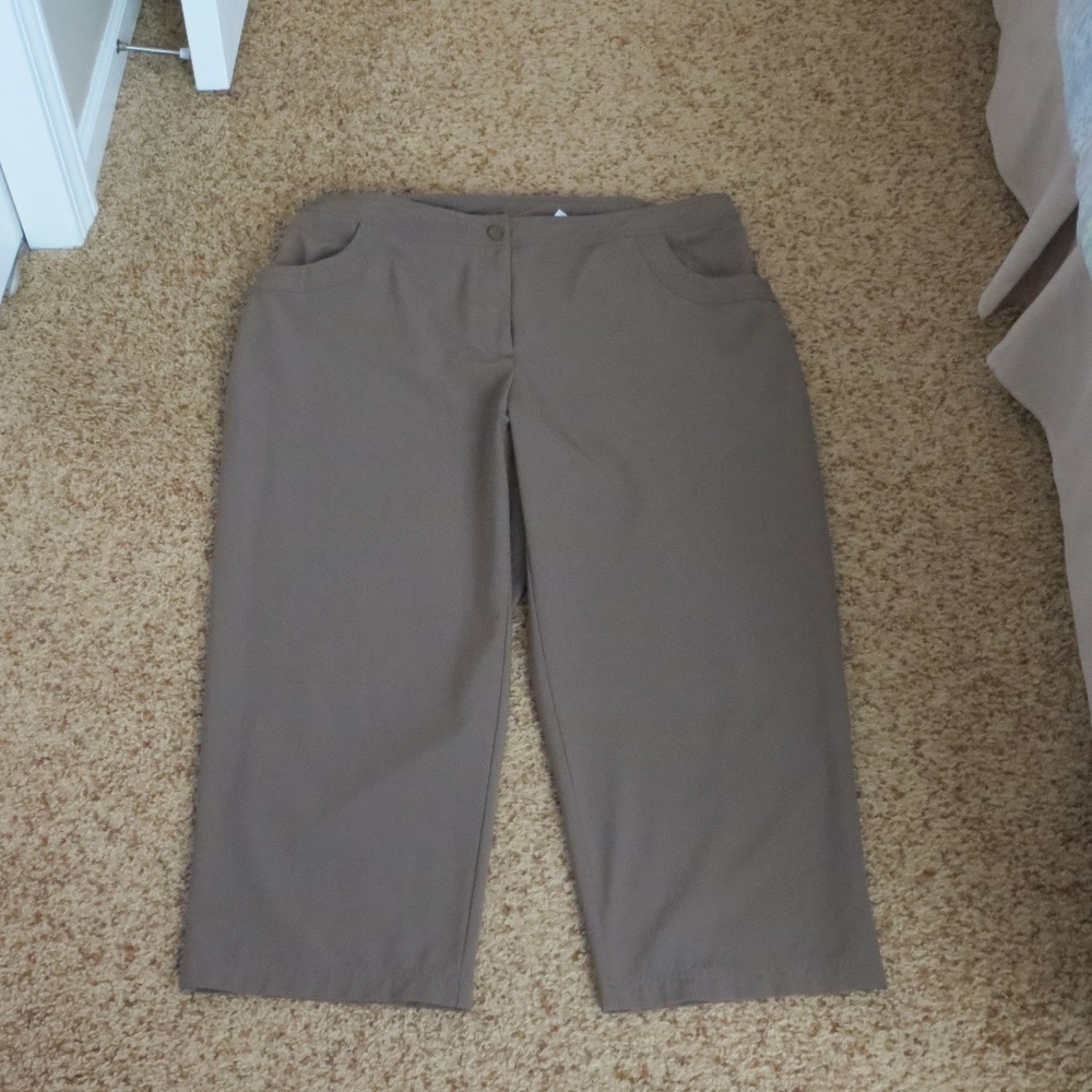 Chicos Zenergy Brown Neema Capri Crop Pants Sz 2 L